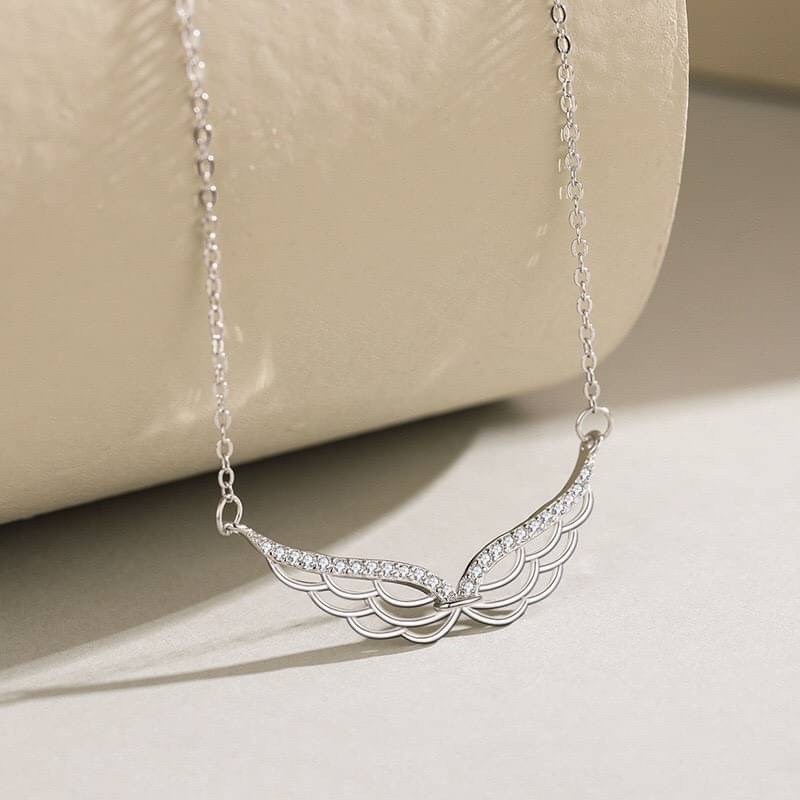 預購-925純銀項鍊  輕奢摟空天使羽翼項鍊